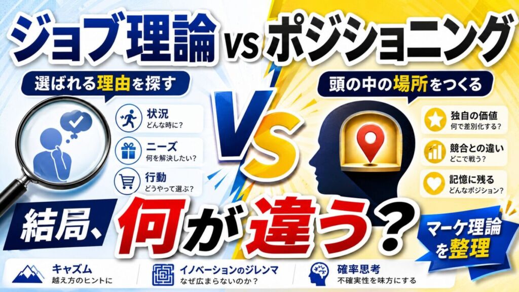 ジョブ理論とポジショニング戦略の違い｜自分なりに噛み砕いて整理してみた