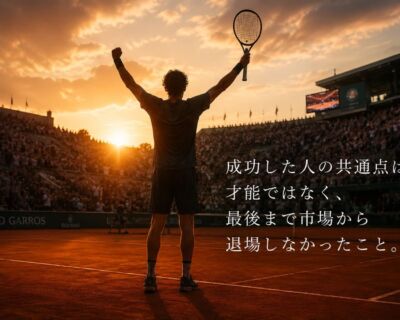 成功した人の共通点は才能ではなく、最後まで市場から退場しなかったこと。