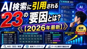 AI検索に引用される23の要因とは？【2026年最新】