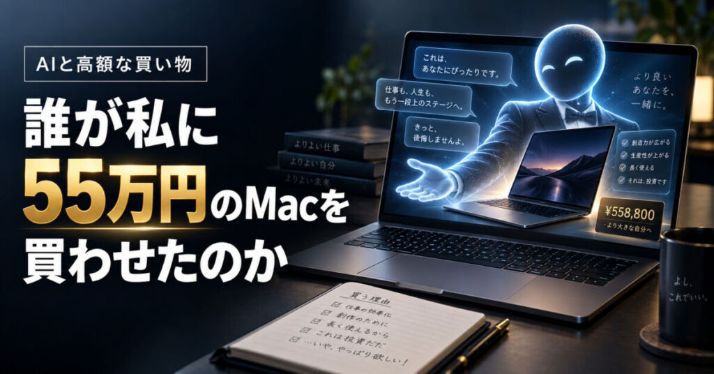 - 誰が私に55万円のMacBook Proを買わせたのか｜ChatGPTと高額な買い物 -